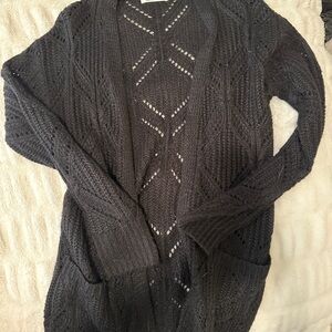 Arizona Black Open Knit Cardigan